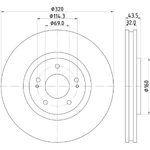 MINTEX STD DISCS (PAIR)(MITSUBISHI BREMBO FRONT DISCS)